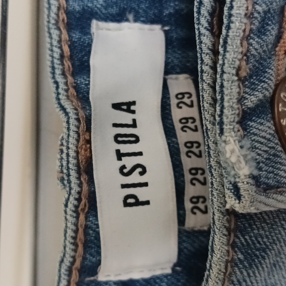 PISTOLA Light Wash, High Rise, Cut-off Denim Shorts, 29 - Picture 3 of 8